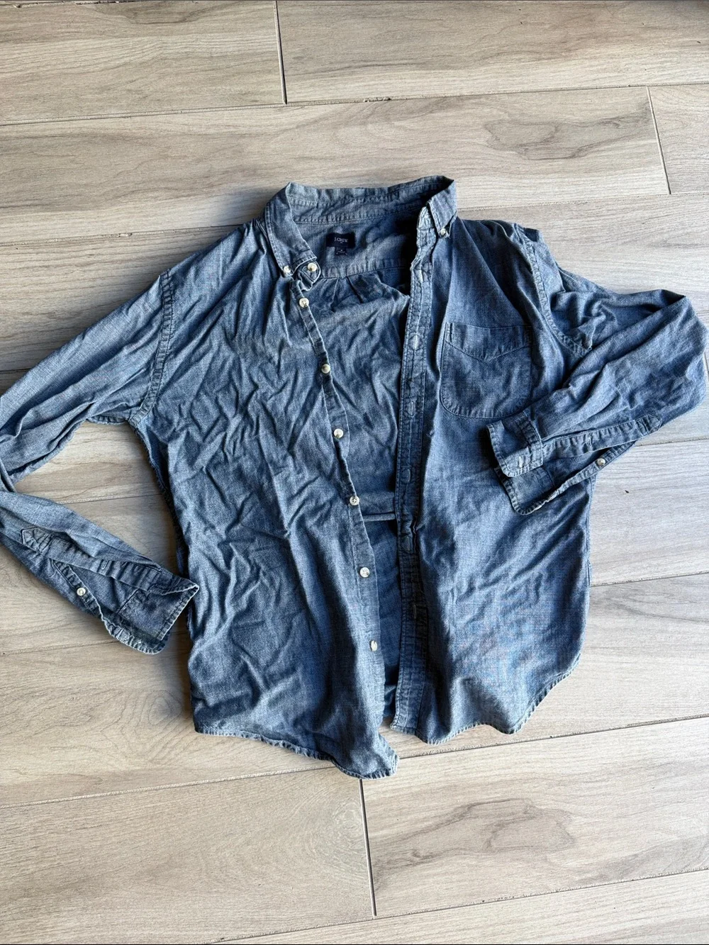 J. Crew Men's Lightweight Denim Button-Down Shirt - Blue